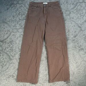 Brown Wide-Leg Pants